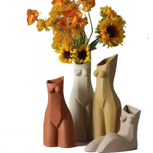 Nordic Abstract Creative Human Body Geometric Vase Living Room Flower Arrangement Home Desktop Art Soft Decoration Furnishings