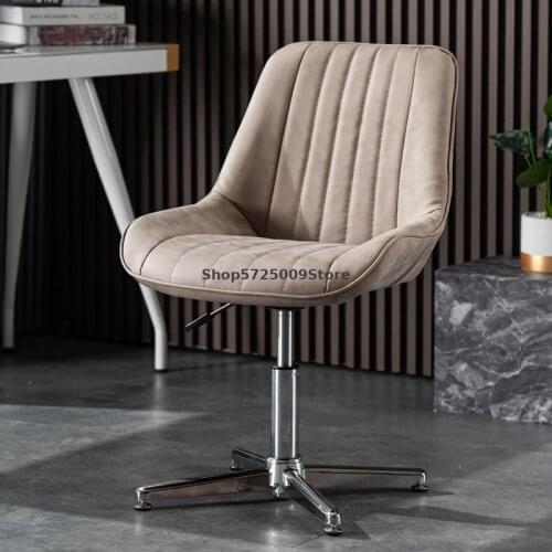 Modern minimalist chair lift wrought iron light luxury bedroom desk makeup back chair rotating study office computer chair