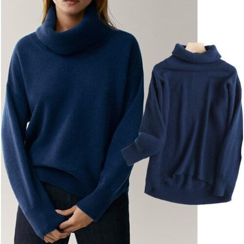 Withered England Style Fashion Solid Turtleneck Cashmere Wool Warm Winter Sweaters Women Pull Femme Sweaters Women Pullovers Top
