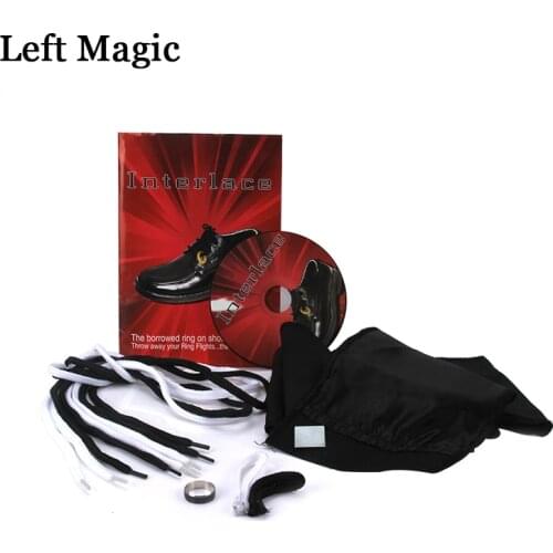 Interlace By Richard Sanders (DVD+Gimmick) Magic Tricks Ring Into Shoes Magic Props Close Up Magic Tool Magician Accessories