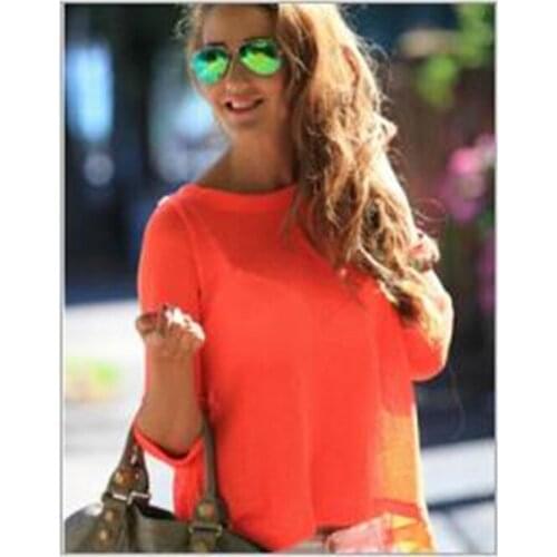 Womens O-neck Blouse Sexy Backless Perspective Summer long-sleeved Top Chiffon Solid Color Elegant Casual Blouse