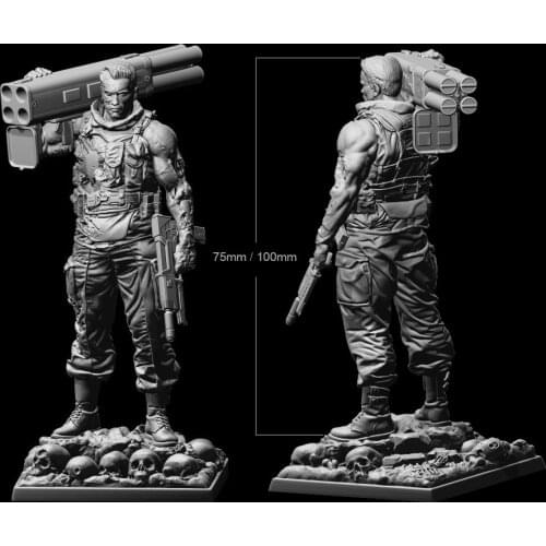 1/24 75mm 1/18 100mm Resin Model Terminator Figure Unpainted Unassembled RW-006