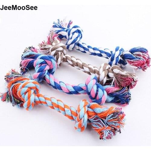 15cm 5 pieces Pet Dog Toy Double Knot Cotton Rope Braided Bone Shape Puppy Chew Toy Cleaning Tooth Randomly Send For Small puppy