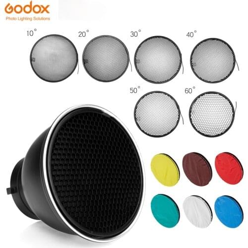 18cm Standard Reflector Diffuser with Honeycomb Grid + 6 Color Filters for Universa Mount Studio Flash K-150A K-180A E250 E300