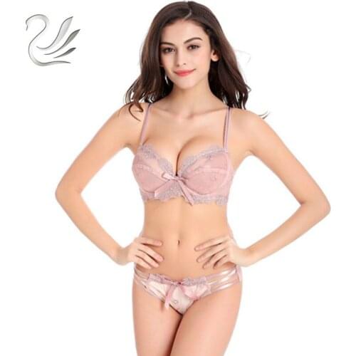 2018 New Arrival Vanlo Brand Women Fashion Transparent Lace Sexy Underwear Sets Thin Section Hollow Women Bra Sets