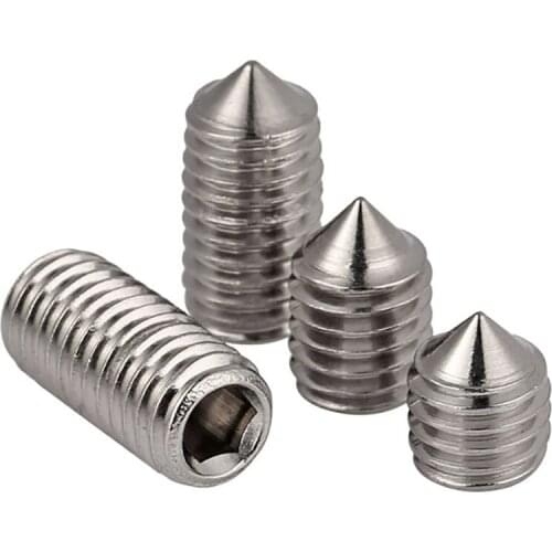 316 A4 Stainless steel Hex Hexagon Socket Cone Point Grub Set Screw Allen Head Tapered End Bolt M3 M4 M5 M6 M8 M10