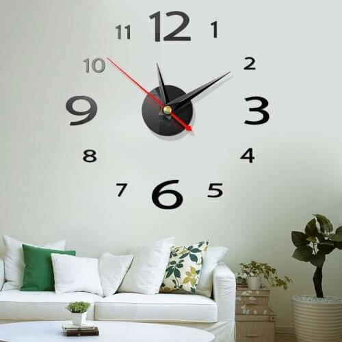 3D DIY Creative Wall Clock Home Modern Decoration Crystal Mirror Vinyl Art Sticker Decal Home decoration wall