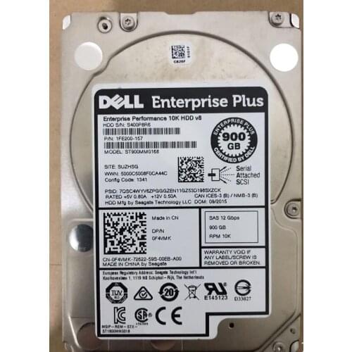4PCS Dell ST900MM0168 900G 2.5 ' 10K SAS 12G 0F4VMK Hard drive HDD