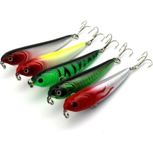 50PCS Top water Pencil Fishing Lures 7cm 5.8g Plastic Hard bait Artificial Swimbait Swimming lure Fishing Tackle