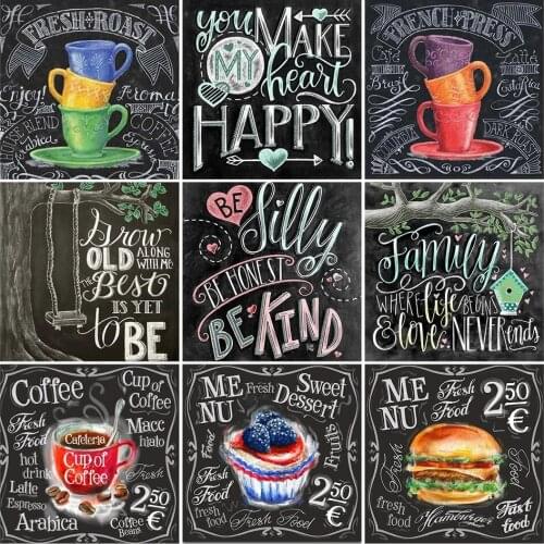 5D DIY Diamond Painting "Blackboard text" Cross Stitch Full Square Diamond Embroidery Rhinestone Mosaic Picture Home Decor Gift