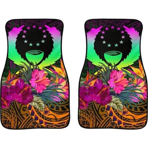 Car Accessories Foot Mat Universal Front Floor Pads Protector 2 Pcs Soft Advanced Auto Carpet fit Vans SUV Truck Pohnpei Floral