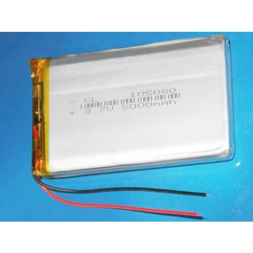 Free shipping 1pcs 105080 3.7v 5000mah superior quality polymer lithium rechargeable battery li-po battery