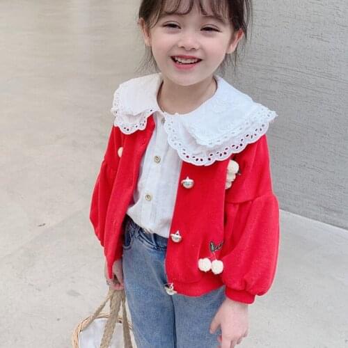 Girl Style Lapel Blouse With Flared Sleeves Autumn Cotton Baby Toddler Teen Princess School Girls Blouse 2021