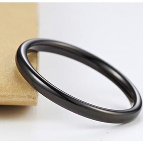 MANGOSKY 2mm Black Titanium rings for men women finger wholesale drop ship