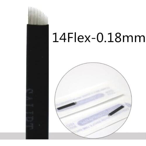 0.18mm Extremely Thin Microblading Tebori Blades Needle Microblade 3D Embroidery 7 12 18 Permanent Makeup Manual Eyebrow Blades