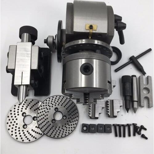 Milling Dividing Head Tailstock BS-1 Precision 160mm 3Jaw Lathe Chuck Tail Stock Dividing Plates full set