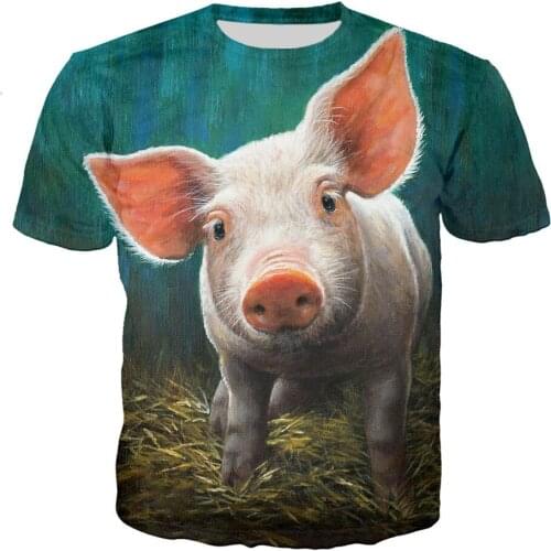 Animal Lovely Pig Print Men Women Casual 3D T-Shirt Summer Boy Girl Fashion Clothes Tshirt Teens Cool Birthday Gift Party Tees