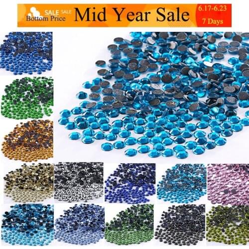 All Size Hot Fix Rhinestones Flatback Crystals Strass for Clothing Crafts DIY Decoration
