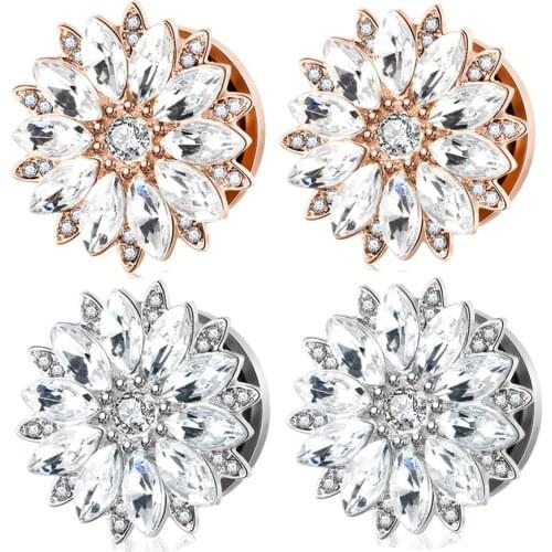 Surgical Steel Flesh Ear Tunnel Plugs Anodized Thread Ear Piercing Hollow Screw Ear Expander Gauge Body Jewelry Oreja