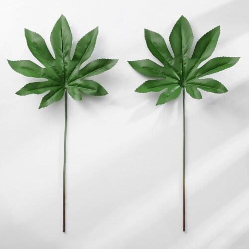 Simulation Green Octagonal Leaves Floral Accessories Wedding background Photography Props Home Decoration Fake Plants Leaf