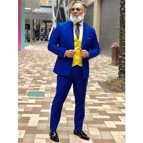 Handsome Groomsmen One Button Peak Lapel Groom Tuxedos Wedding Dress Men Suits Blazer Prom Dinner (Jacket+Pants+Tie+Vest) A859