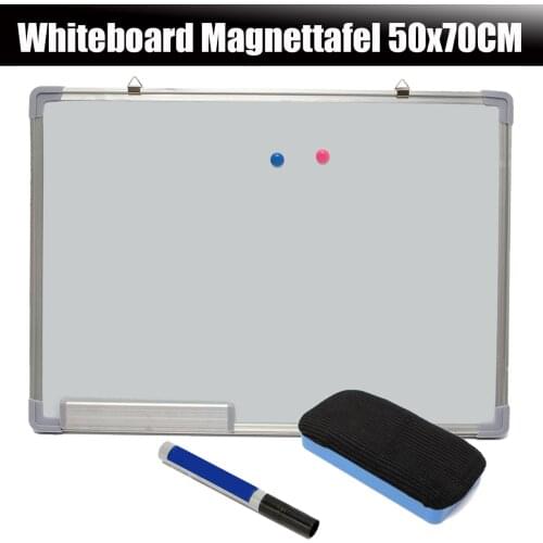 70x50CM Magnetic White Board With Pen Erase Magnet Buttons Single Side Hanging Whiteboard For Message Writing Drawing