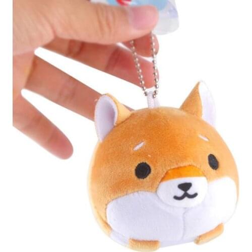 1 Pcs Lovely Cartoon Animal Corgi Shiba Inu Dog Plush Bags Pendant Stuffed Plush Toys Keychains for Kids Birthday Gifts