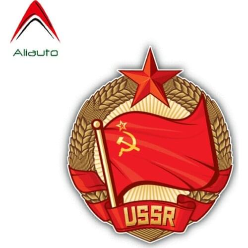 Aliauto Fashion Car Sticker USSR Flag Wreath of Wheat Decor Vinyl Decal for Octavia Gti Opel Vw Golf 4 Mini Cooper,13cm*11cm