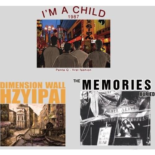 Fashion City Landscape Famous building Iron On Patches Printed For DIY Heat Transfer Clothes T-Shirt Thermal Stickers Decoration