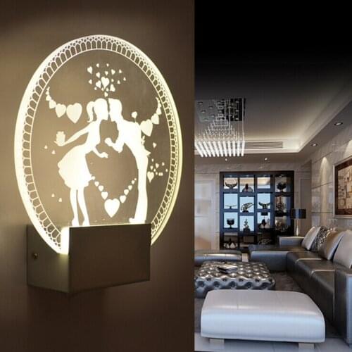 Fashion wall lamp 5w acrylic+iron wall lights ac90v-265v led lights for bedroom foyer bathroom hallway