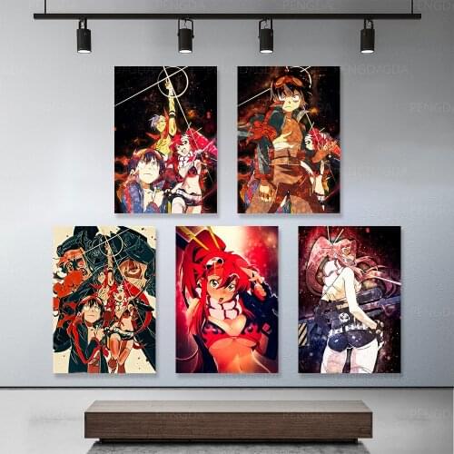 Modular Pictures Gurren Lagann Kamina Home Decoration Wall Art Modern Canvas Anime Prints Painting For Bedroom Poster No Frame