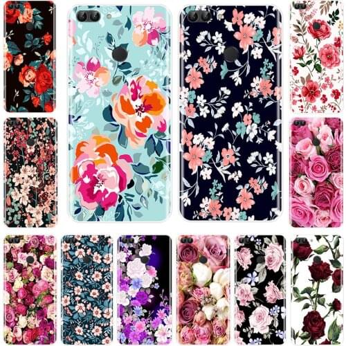 Soft Phone Case For Huawei P8 P9 Lite 2017 Flowers Silicone Back Cover Huawei P9 Lite Mini P10 P20 P30 Pro P Smart Plus 2019