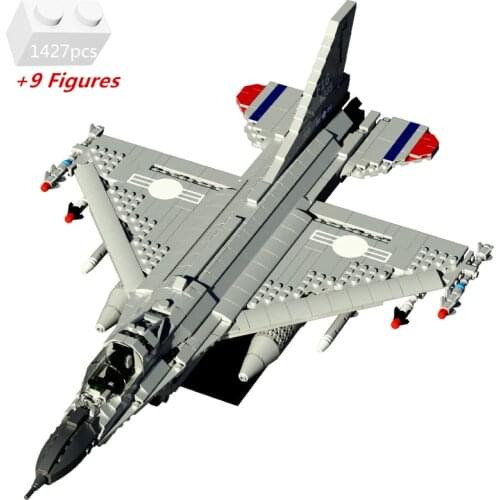 NEW Military Series Flying Fighting Falcon Jet Multi Purpose Fighter Building Blocks Plane Model Sets Bricks Toys For Children
