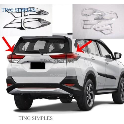 The new For Rush 2018 2019 ABS Rear Light Lamp Cover Trim Tail Light Cover Frame Protector Sticker Car Styling Accessory 4pcs