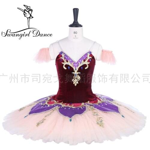 Professional nutcracker ballet tutu costume burgundy beige fairy classical ballet tutu costume dress BT9261