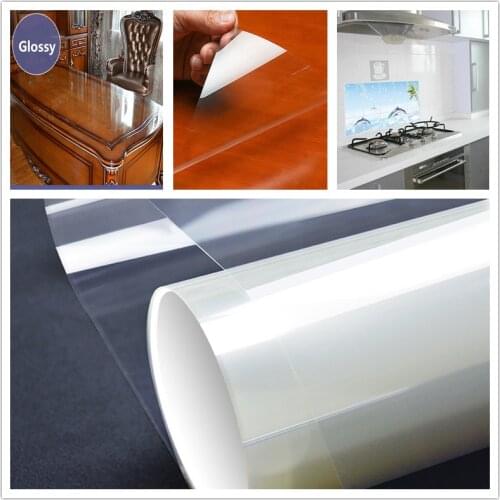 SUNICE Transparent Furniture PET tablecloth Paint Protective Film Dinning table/Office Table Paint Protection 1.52*10m (5ftx33ft