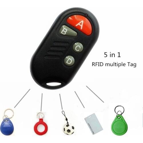 RFID Multiple Keyfob 4 or 5 in 125khz T5577 EM Writable IC 13.56Mhz M1k S50 UID changeable CUID Complex Keychain Tag