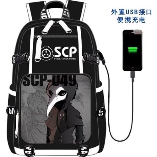 SCP Backpack Laptop Usb School Bag Rucksack Teenagers Backbag Travel Daypacks Boys Leisure Girls Laptop Backpack Mochilas