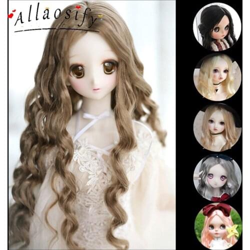 Allaosify Bjd Doll 1/3 1/4 1/6 High Temperature Fiber Long Curly Hair