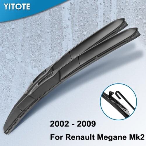 YITOTE Wiper Blades for Renault Megane Mk2 Fit Bayonet / Hook Arms 2002 2003 2004 2005 2006 2007 2008 2009