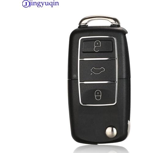 Jingyuqin No Blade Flip Folding Car Key Shell For Volkswagen Vw Jetta Golf Passat B5 B6 Beetle Polo Bora Caddy MK5 Skoda