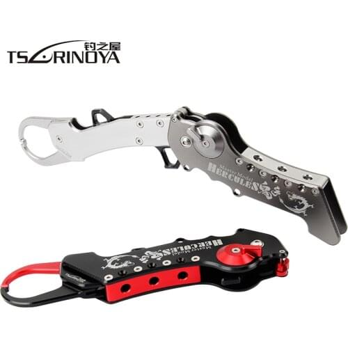 TSURINOYA Aluminum Alloy Foldable Fish Grip 190g Fishing Gripper Fish Lip Controller Clamp Grabber Fishing Tool Pesca Peche