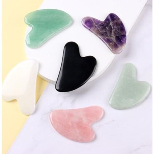 Scraper Board Massage Rose Quartz Jade Guasha Stone For Face Neck Skin Lifting Wrinkle Remover Beauty Care Body Massage Tools