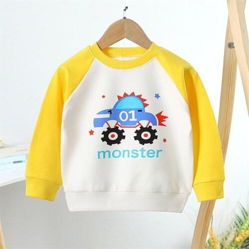 Cartoon Printed Sweatshirt for Children Spring Autumn Boys Girls Tops Long Sleeve Cotton Sweatshirts