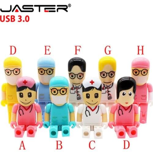 JASTER USB 3.0 high speed plastic doctor nurse usb flash drive Memory stick doctors U disk pendrive 4GB 8GB 16GB 32GB 64GB gift