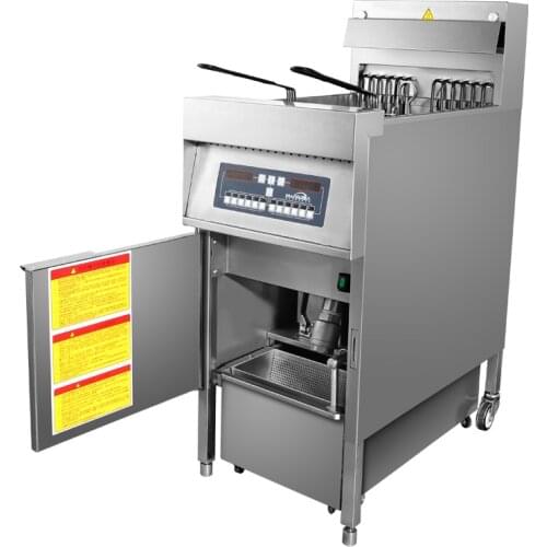 Vertical Microcomputer controlled frying machine deep fryer with single cylinder 33L electric fryer with oil filter