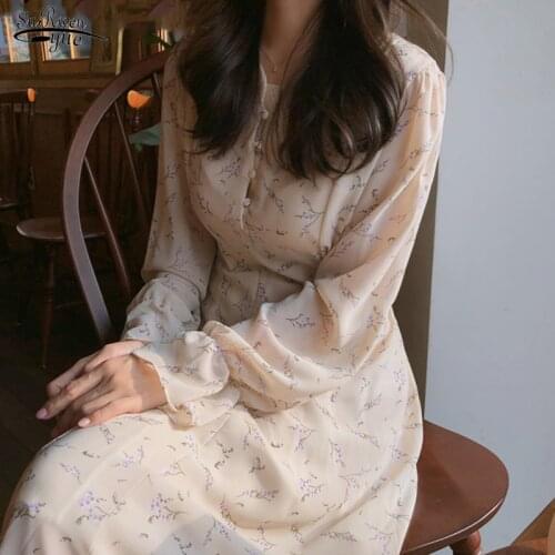 Vintage V Neck Flare Sleeve Party Dress 2021 Summer Chiffon Floral Maxi Dress Fashion Elegant Womens Clothing Vestidos 15425