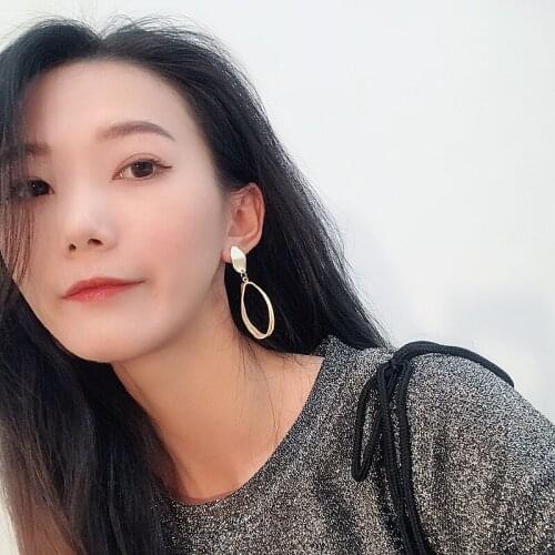 Vintage Crircle Earrings For Women Boho God Color Over Size Geometric Dangle Earrings Simple Mujer Hollow Earrings Jewelry SP-61