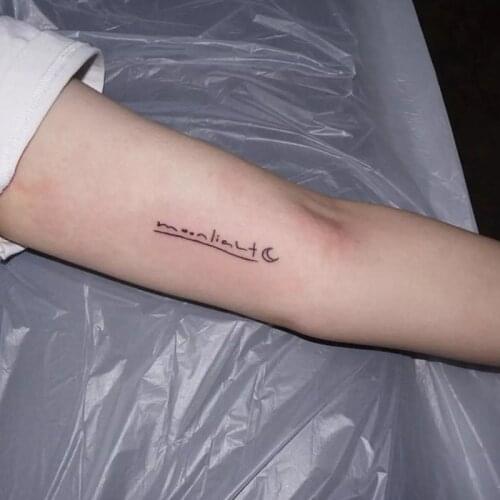 Waterproof Temporary Tattoo Sticker Simple English Alphabet Moon Body Art Fake Tatto Flash Tatoo Wrist Foot Hand for Men Women