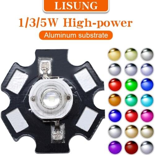 High Power 1w 3w 5w Led Chip Beads Warm White Blue Green Red Yellow Orange Smd Led Diode Lamp Light PCB aluminum radiators led